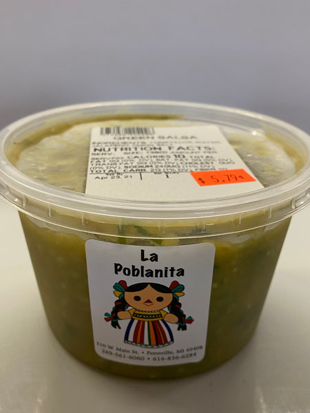 La Poblanita Green Salsa 1lb tube
